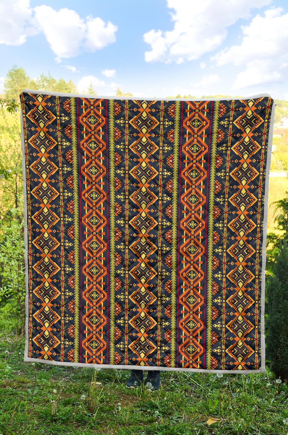 Kente Classic Design African Print Quilt Bedspread