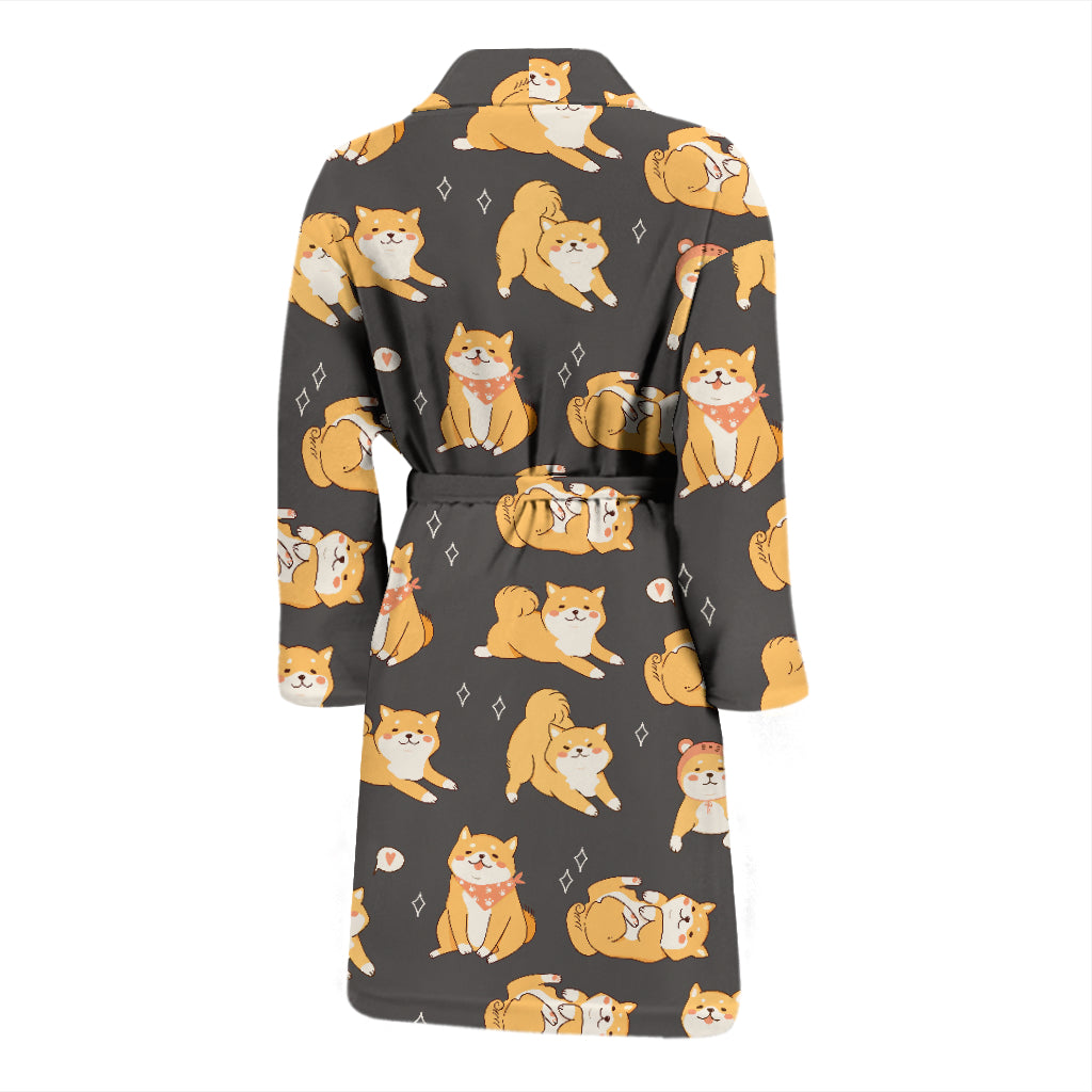 Shiba Inu Print Design LKS309 Men Bathrobe
