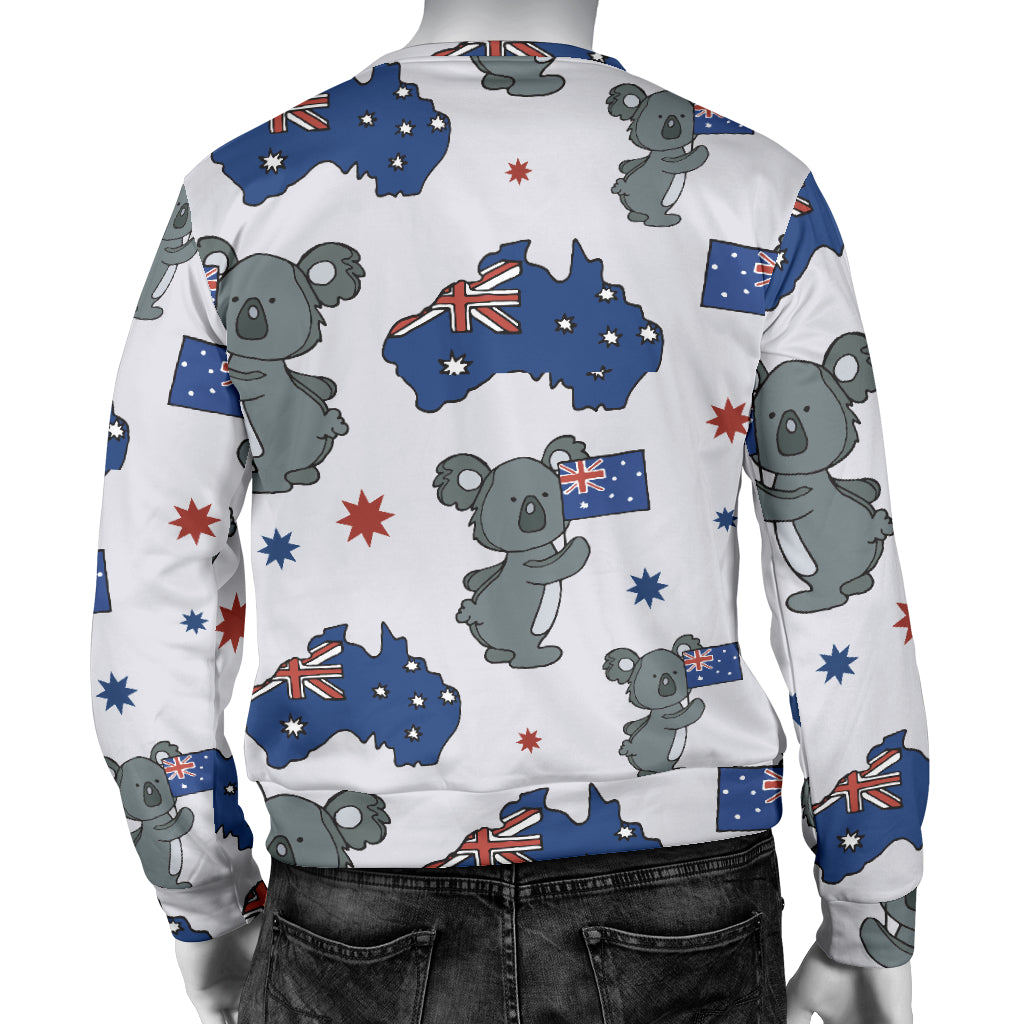 Koala Australia Day Themed Design Men Long Sleeve Sweatshirt