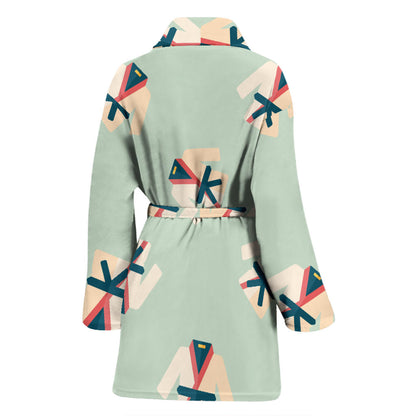 Karate Pattern Print Design 02 Women Bathrobe