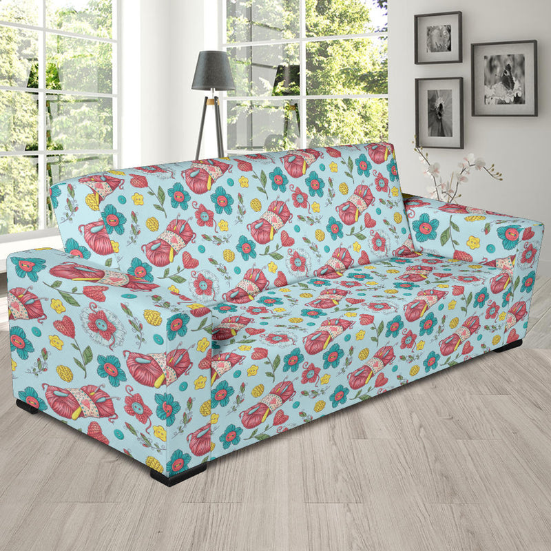 Crochet Pattern Print Design 01 Sofa Slipcover