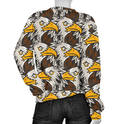 Eagles Head Pattern Women Long Sleeve Sweatshirt