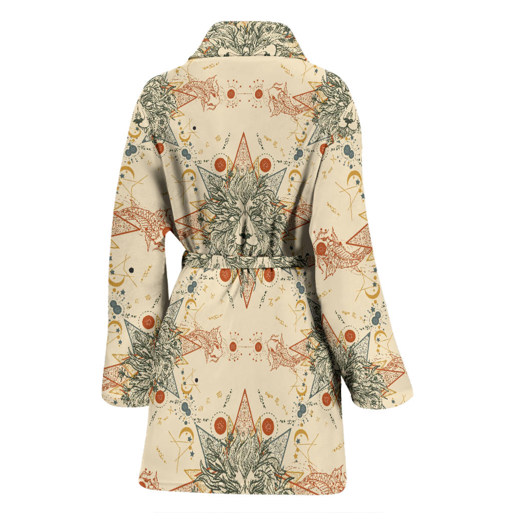 Leo Pattern Print Design 02 Women Bathrobe
