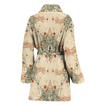 Leo Pattern Print Design 02 Women Bathrobe