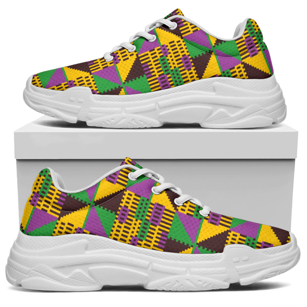 Kente Triangle Design African Print Chunky Sneakers