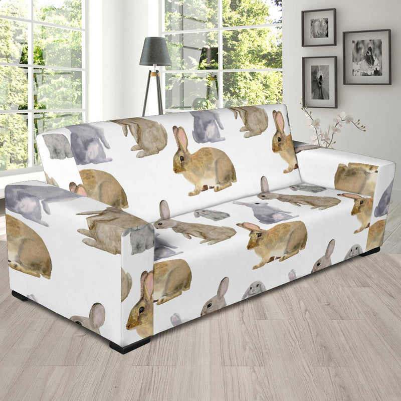 Rabbit Pattern Print Design 02 Sofa Slipcover