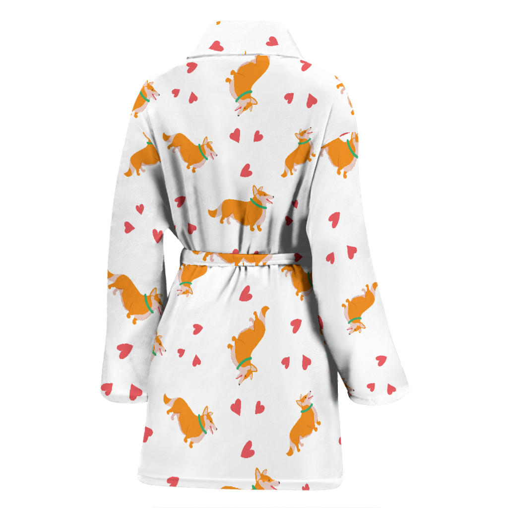 Cardigan Welsh Corgis Pattern Print Design 04 Women Bathrobe
