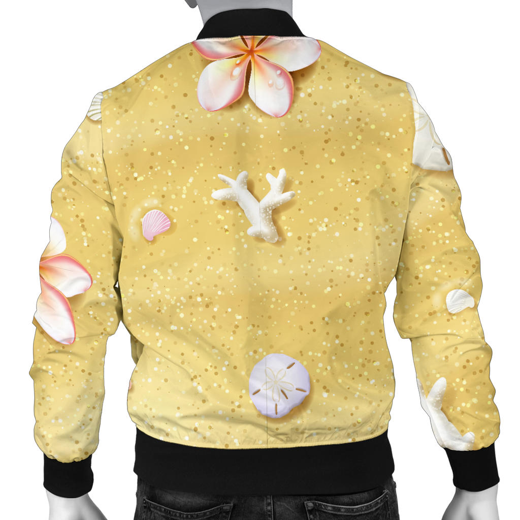 Beach Theme Print Men Bomber Jacket