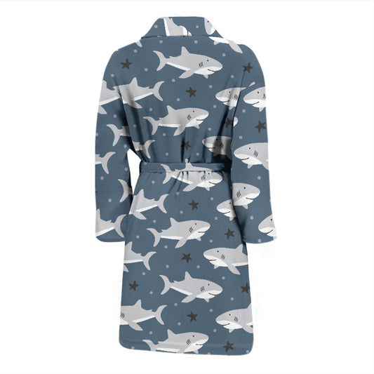 Shark Print Design LKS305 Men Bathrobe