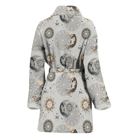 Sun Moon Print Design LKS302 Women Bathrobe