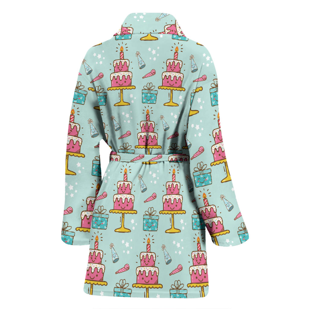 Cake Pattern Print Design 06 Women Bathrobe