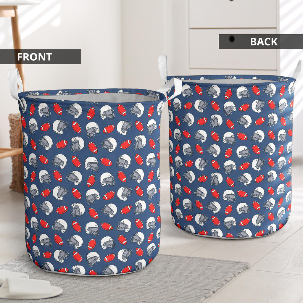 American Football Helmet Design Pattern Laundry Basket