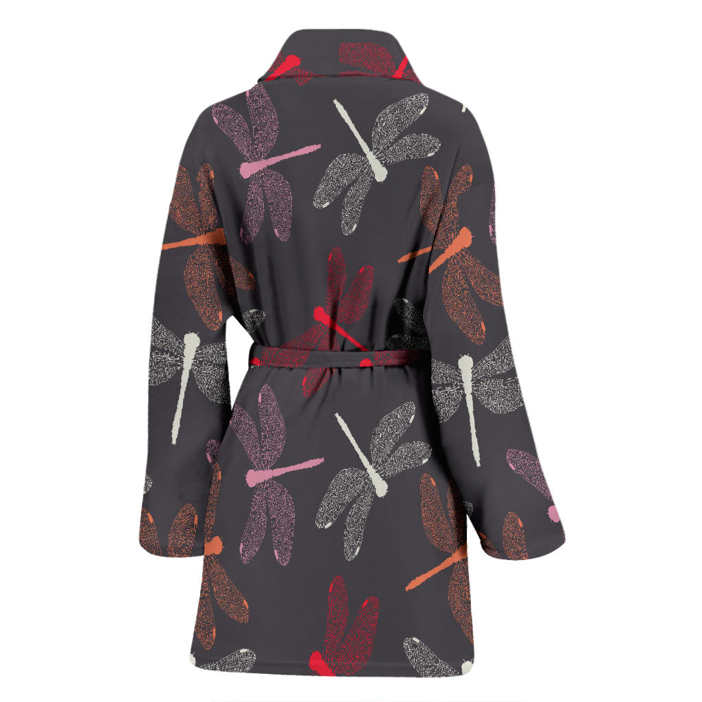 Dragonfly Pattern Print Design 01 Women Bathrobe