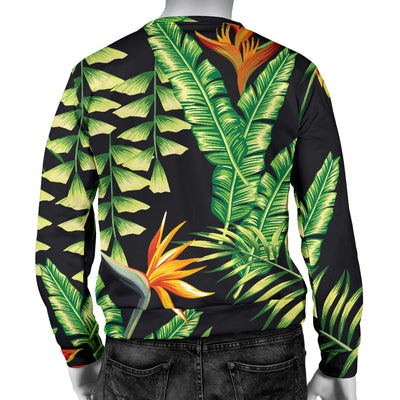 Hawaiian Flower Tropical Palm Leaves Men Long Sleeve Sweatshirt