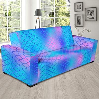 Mermaid Scales Pattern Print Design 04 Sofa Slipcover