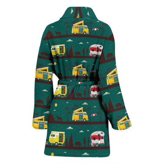 Camper Pattern Print Design 05 Women Bathrobe