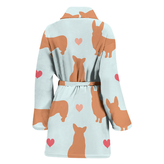 Pembroke Welsh Corgis Pattern Print Design A01 Women Bathrobe