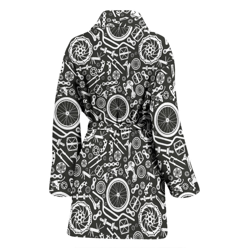 Bicycle Tools Pattern Print Design 02 Women Bathrobe
