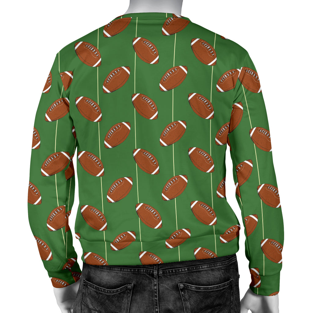 American Football on Field Themed Men Long Sleeve Sweatshirt