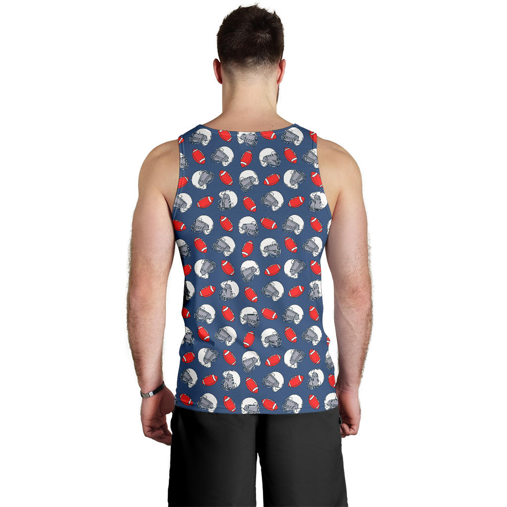 American Football Helmet Design Pattern Men Tank Top