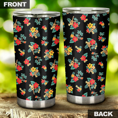 Hawaiian Flower Themed Print Tumbler