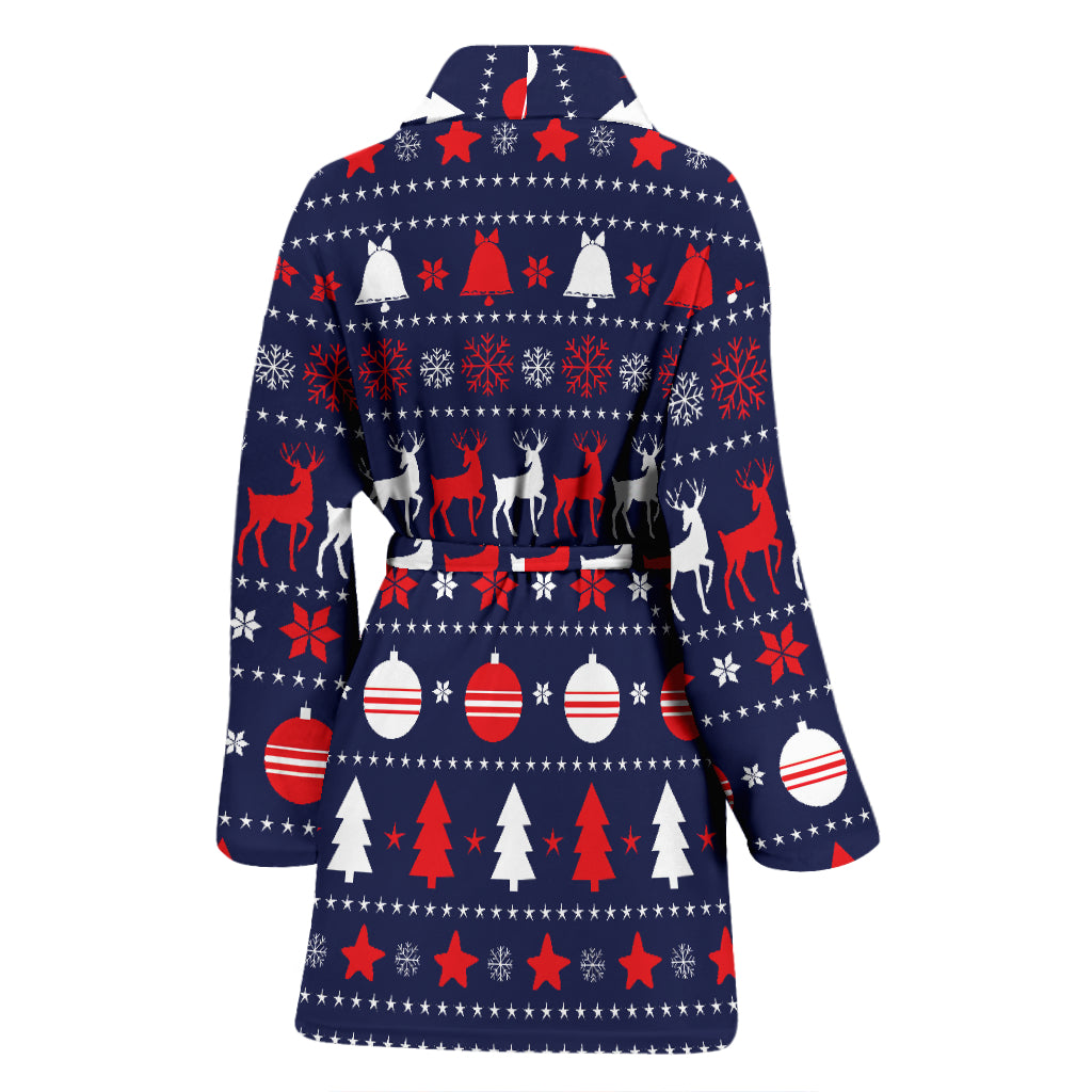 Reindeer Print Design LKS404 Women Bathrobe