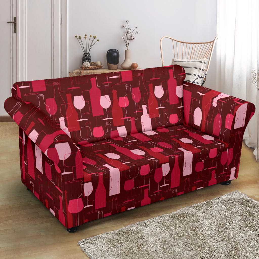 Wine Print Design LKS304 Loveseat Couch Slipcover