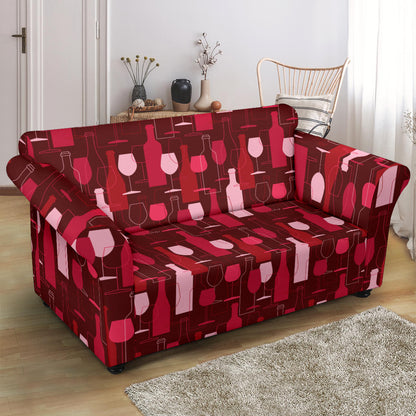 Wine Print Design LKS304 Loveseat Couch Slipcover