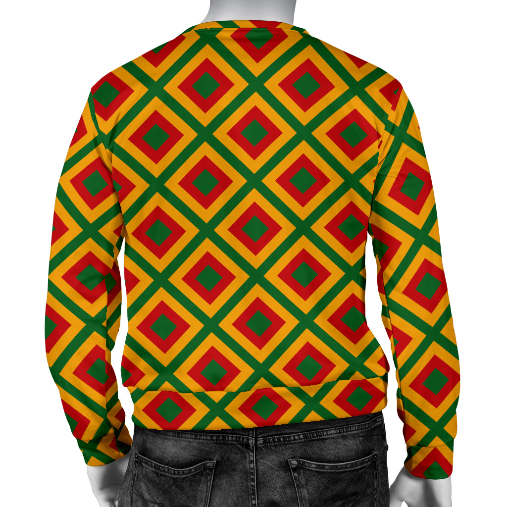 Rasta Reggae Color Cross Men Long Sleeve Sweatshirt