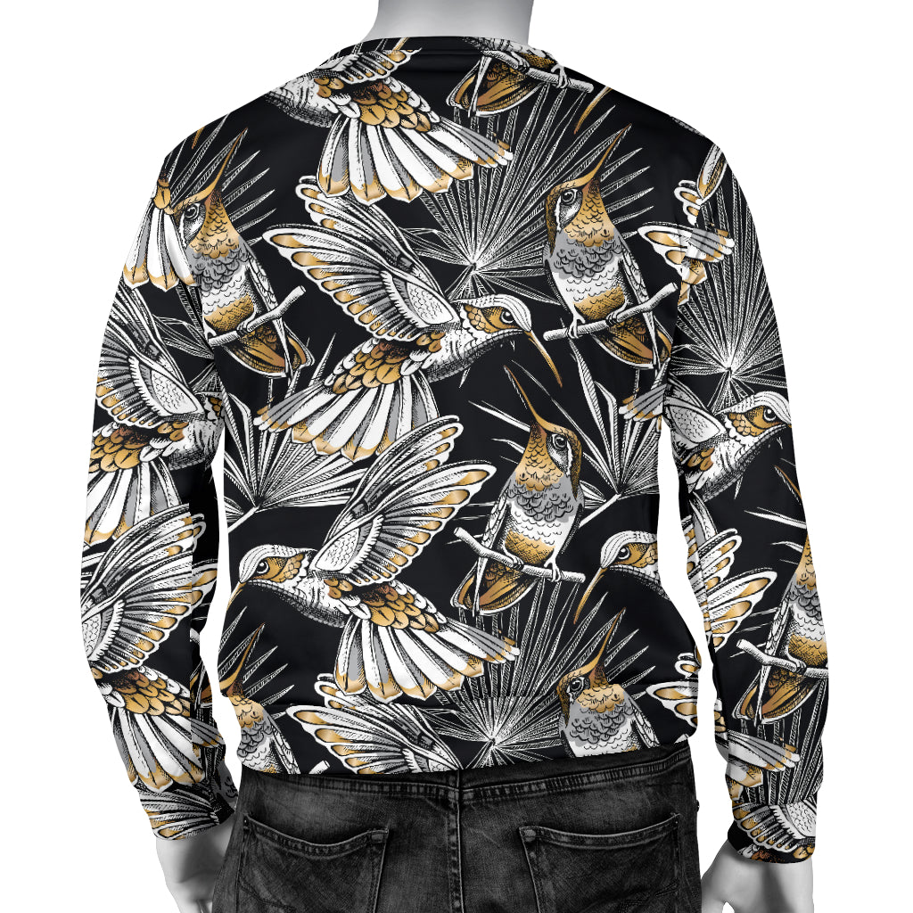 Hummingbird Gold Design Themed Print Men Long Sleeve Sweatshirt