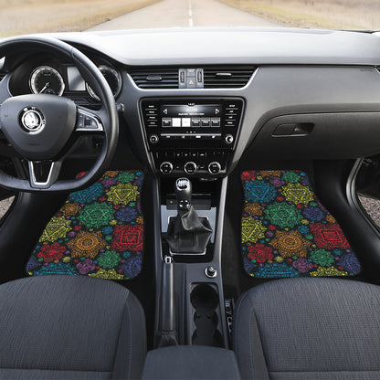 Chakra Mandala Print Pattern Car Floor Mats Front Back
