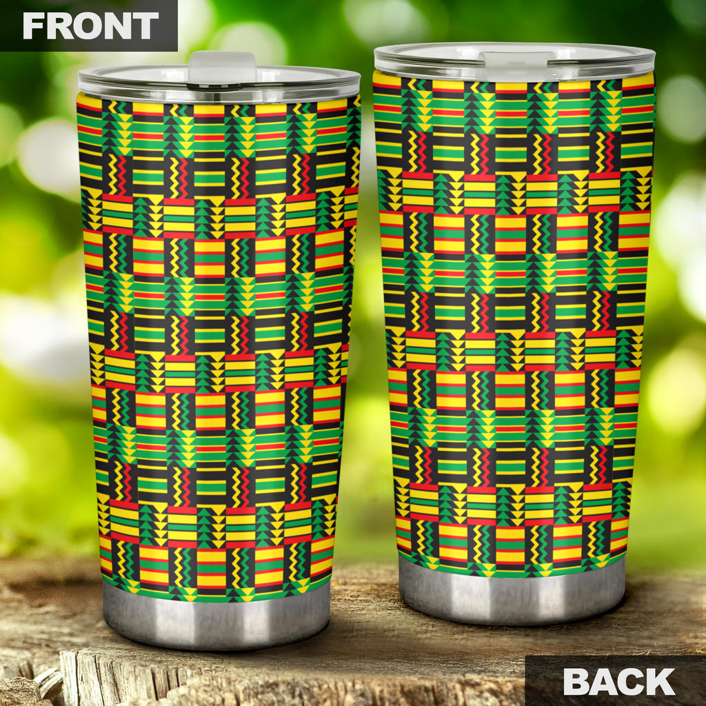 African Zip Zag Print Pattern Tumbler