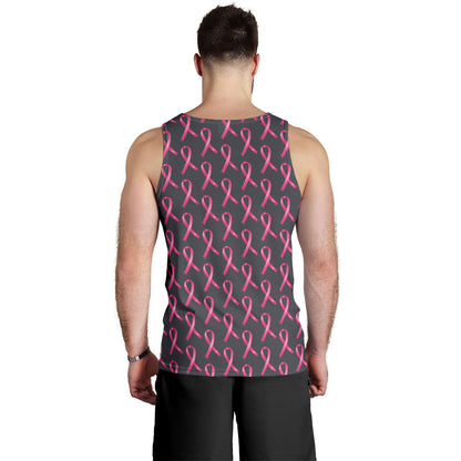 Breast Cancer Awareness Pattern Men Tank Top