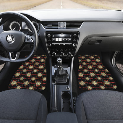 Zodiac Leo Pattern Design Print Car Floor Mats Front Back