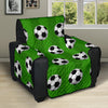 Soccer Ball Green Backgrpund Print Recliner Cover Protector