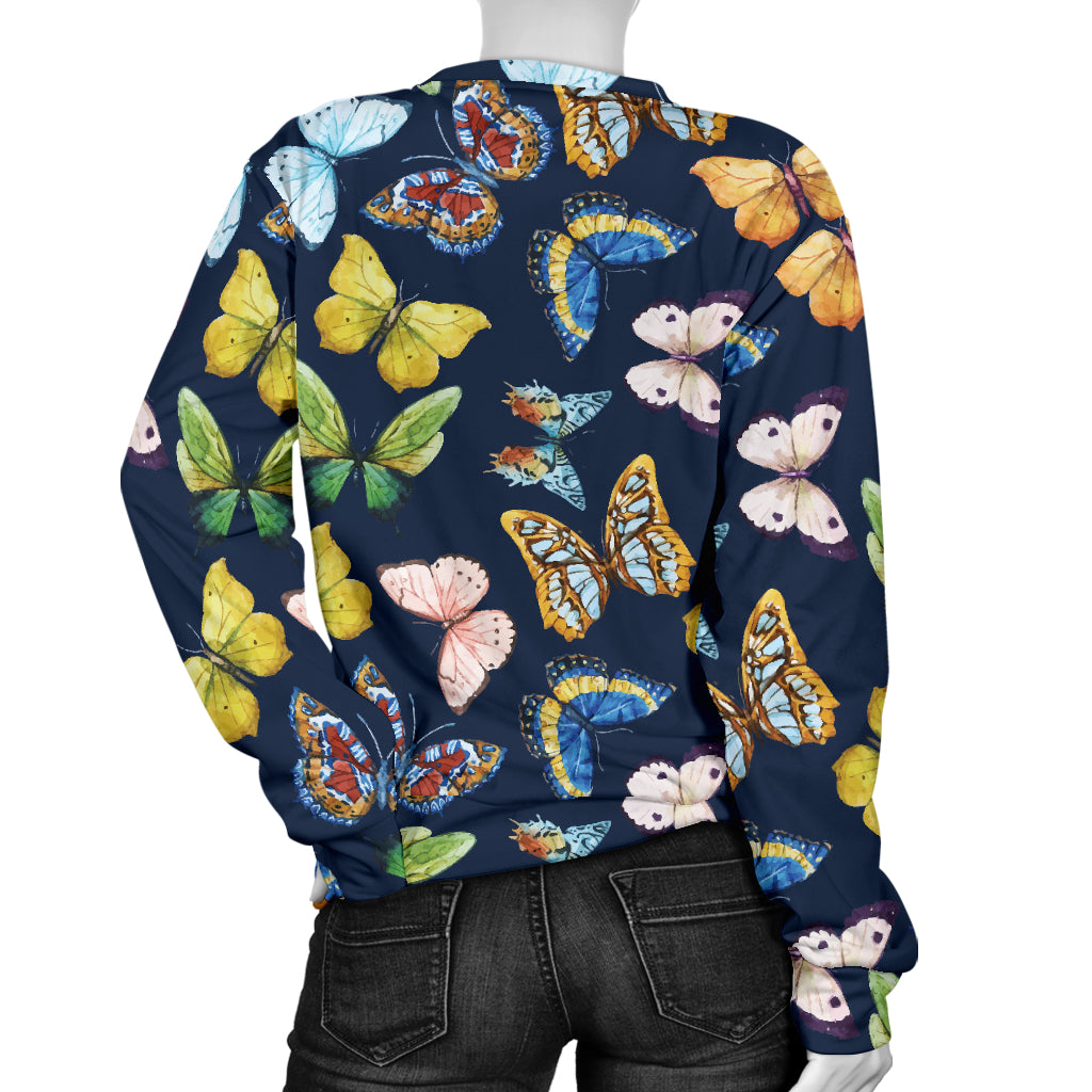 Butterfly Beautiful Print Pattern Women Long Sleeve Sweatshirt