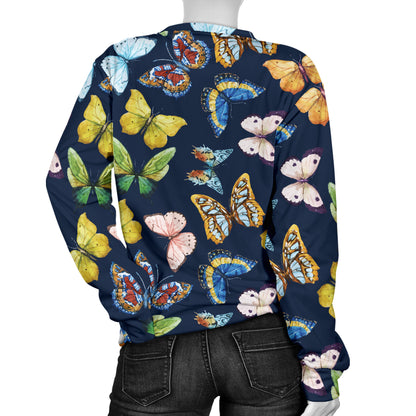 Butterfly Beautiful Print Pattern Women Long Sleeve Sweatshirt