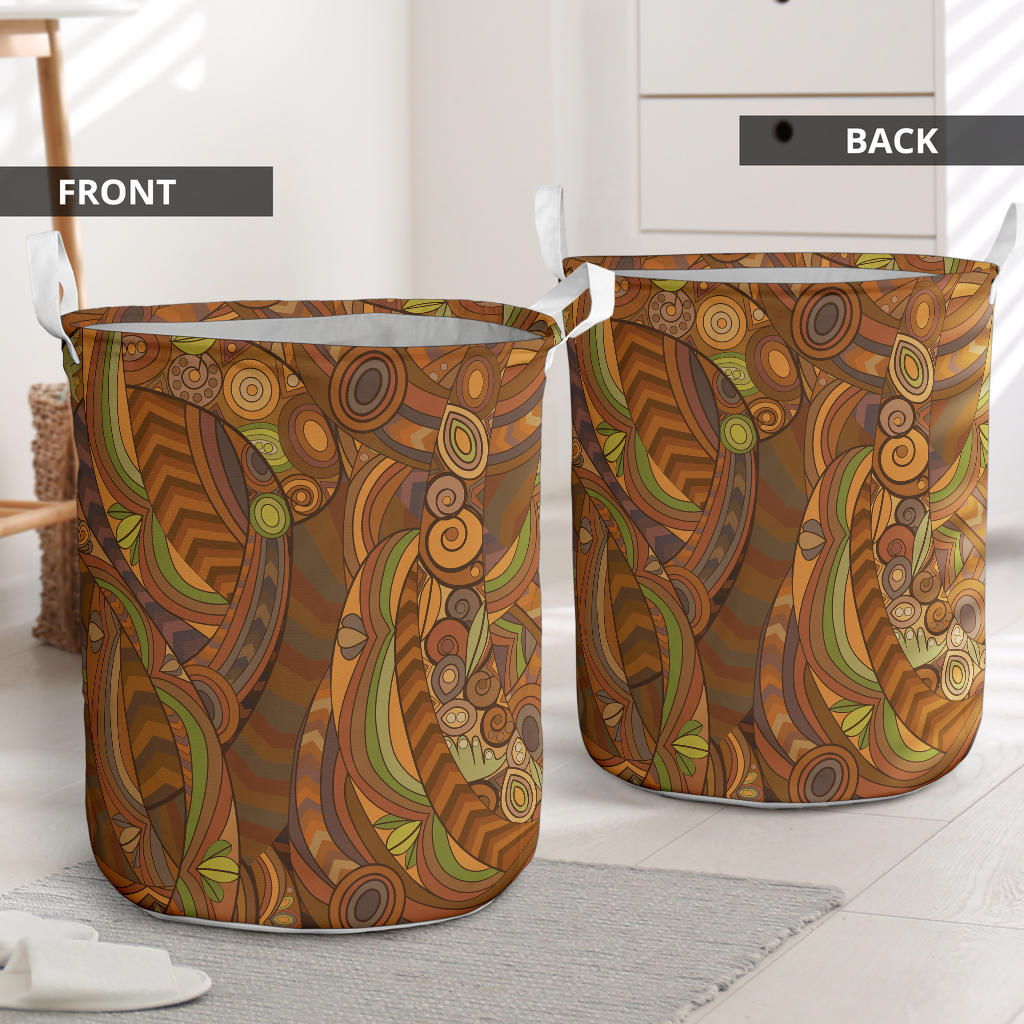 Maori Ornament Design Print Laundry Basket