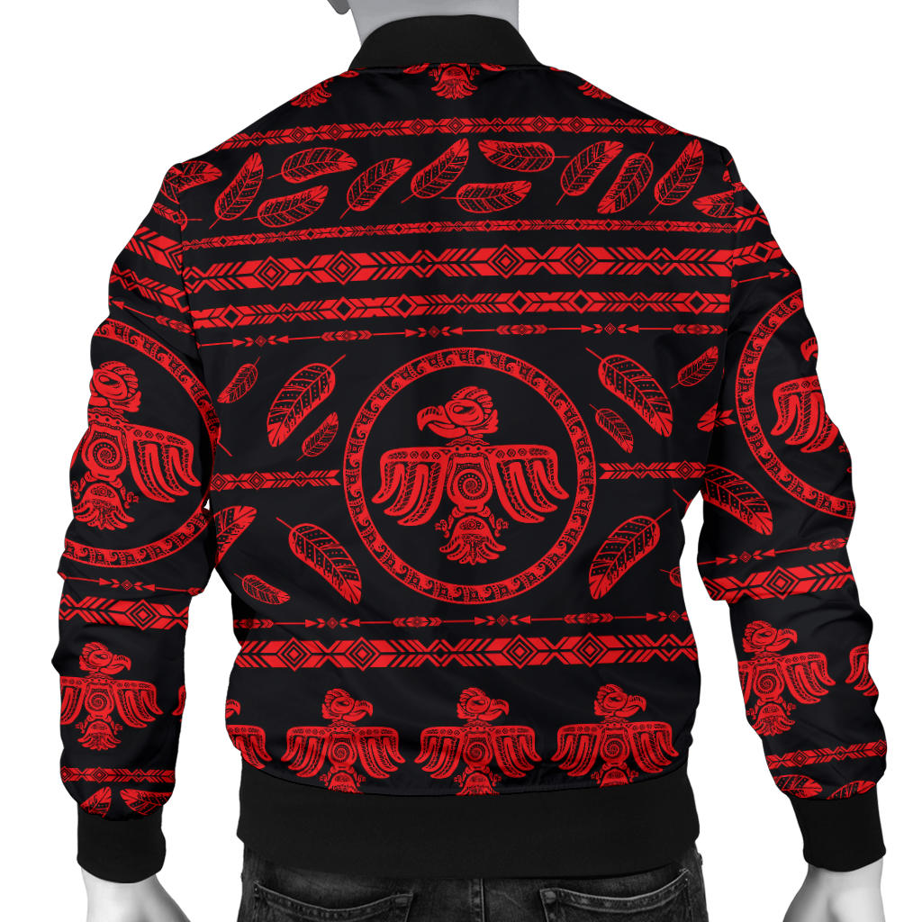 Native American Eagle Themed Print Men Bomber Jacket
