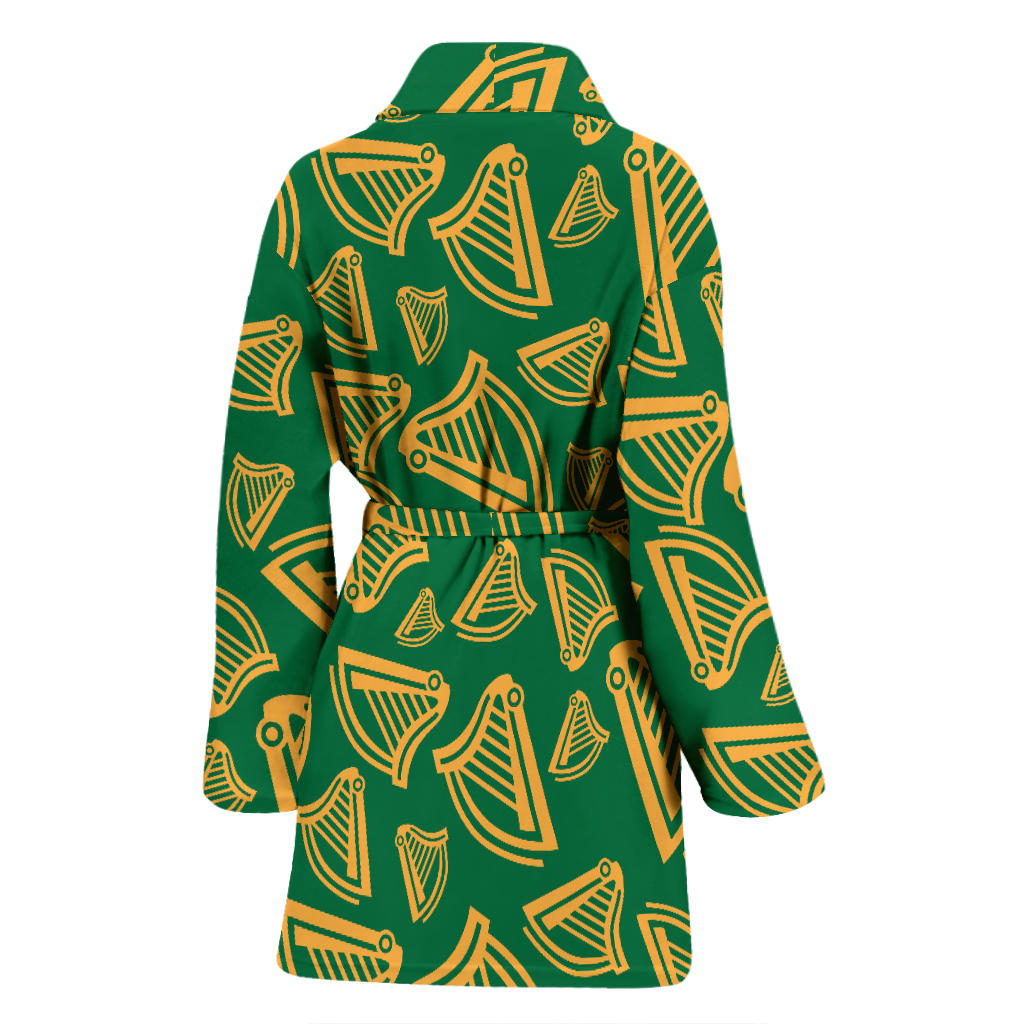 Harp Pattern Print Design 03 Women Bathrobe