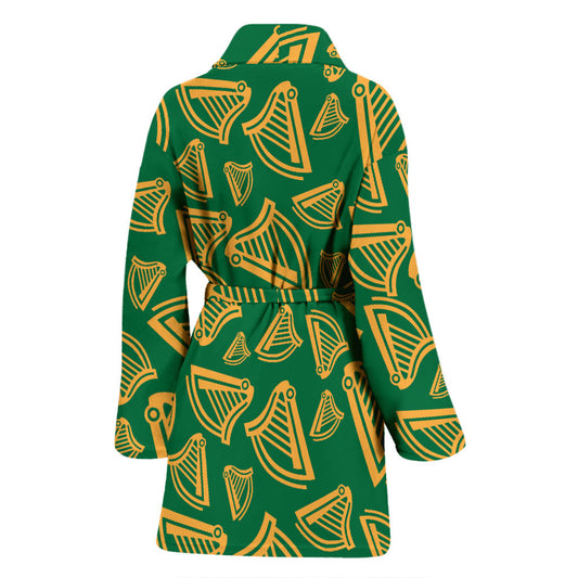 Harp Pattern Print Design 03 Women Bathrobe