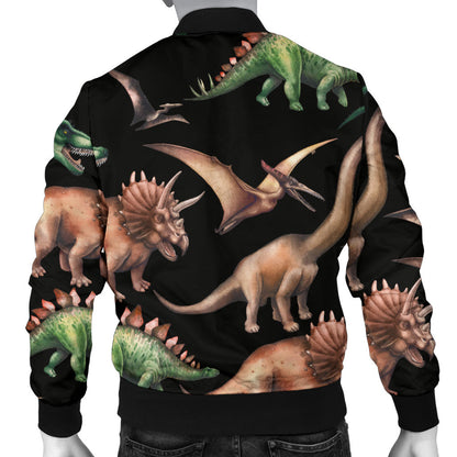 Dinosaur Print Pattern Men Bomber Jacket