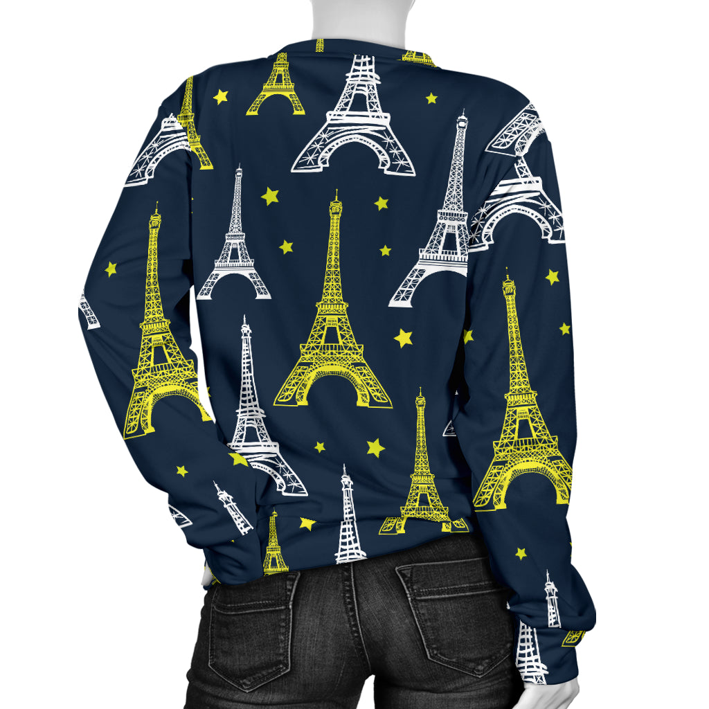 Eiffel Tower Star Print Women Long Sleeve Sweatshirt