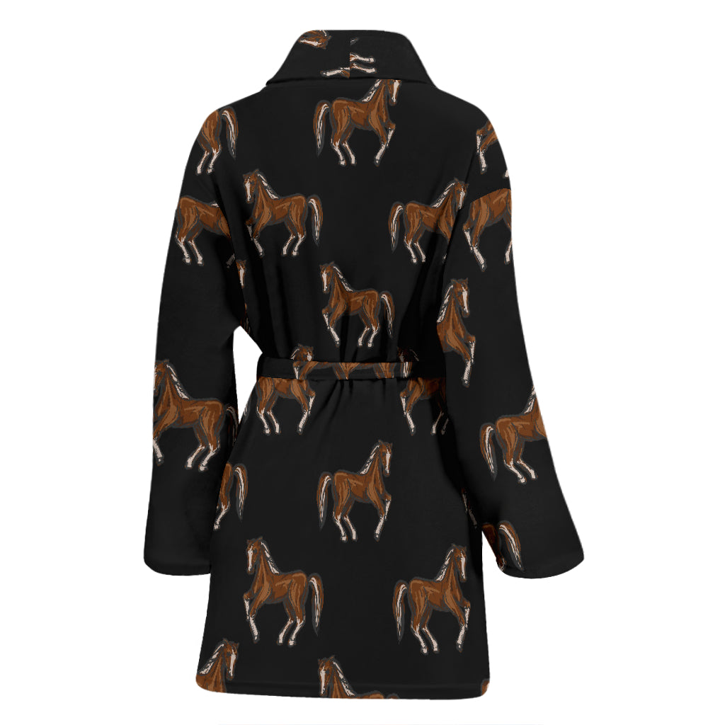 Horse Print Design LKS3010 Women Bathrobe