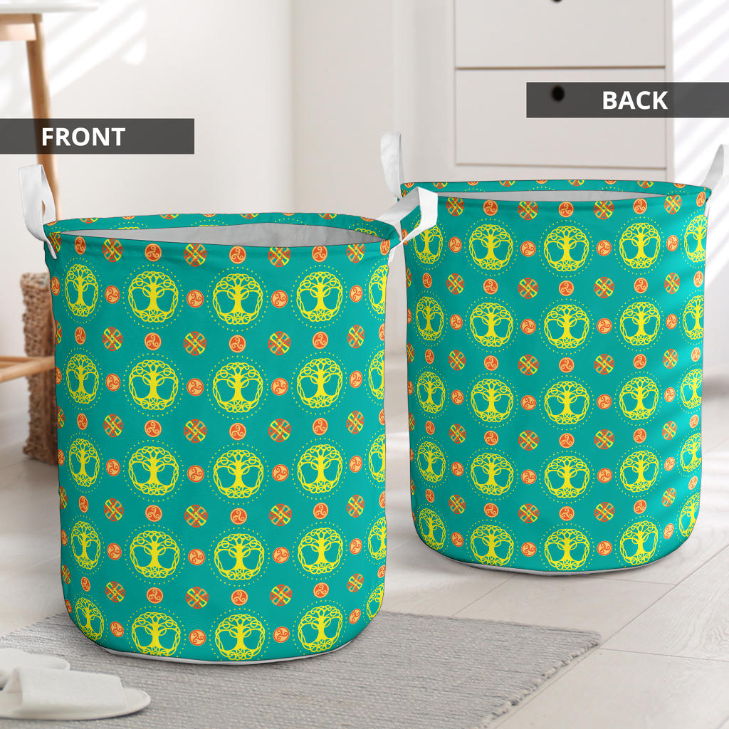 Celtic Tree of Life Print Pattern Laundry Basket