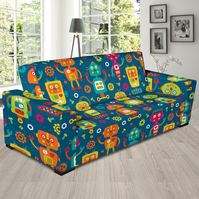 Robot Pattern Print Design A04 Sofa Slipcover