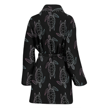 Sea Turtle Print Design LKS3012 Women Bathrobe