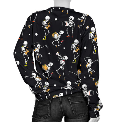 Skeleton Dance Print Women Long Sleeve Sweatshirt