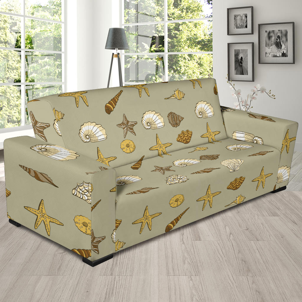Seashell Beach Print Design LKS303 Sofa Slipcover