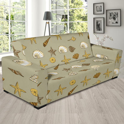 Seashell Beach Print Design LKS303 Sofa Slipcover